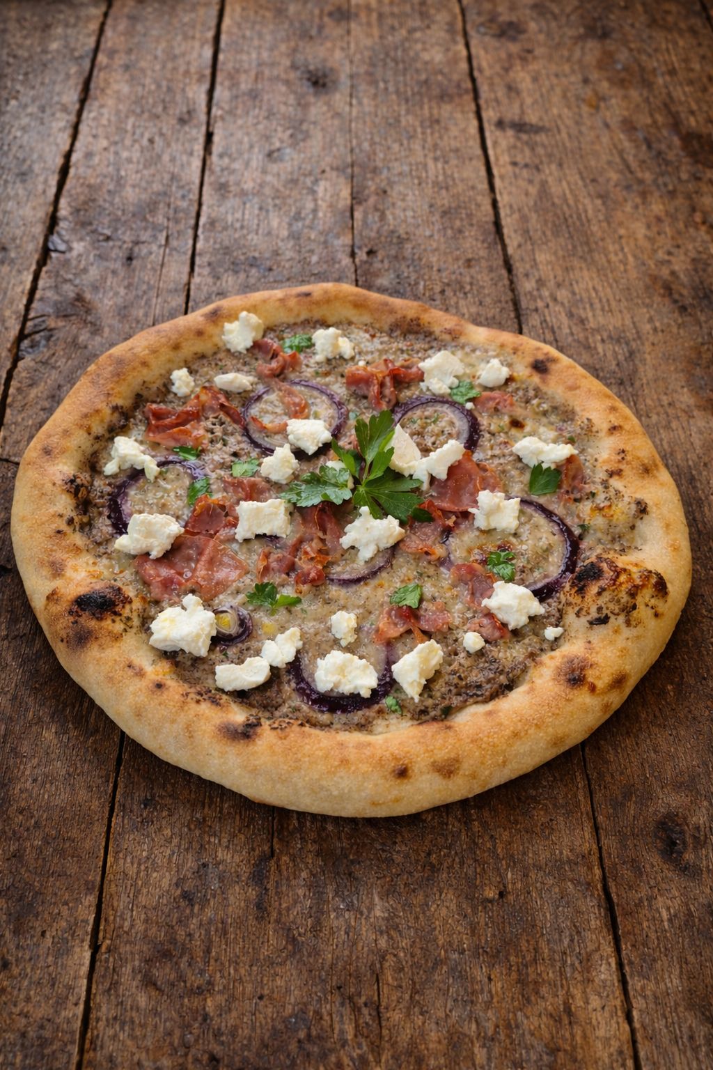 Gombás gourmet pizza serrano sonkával