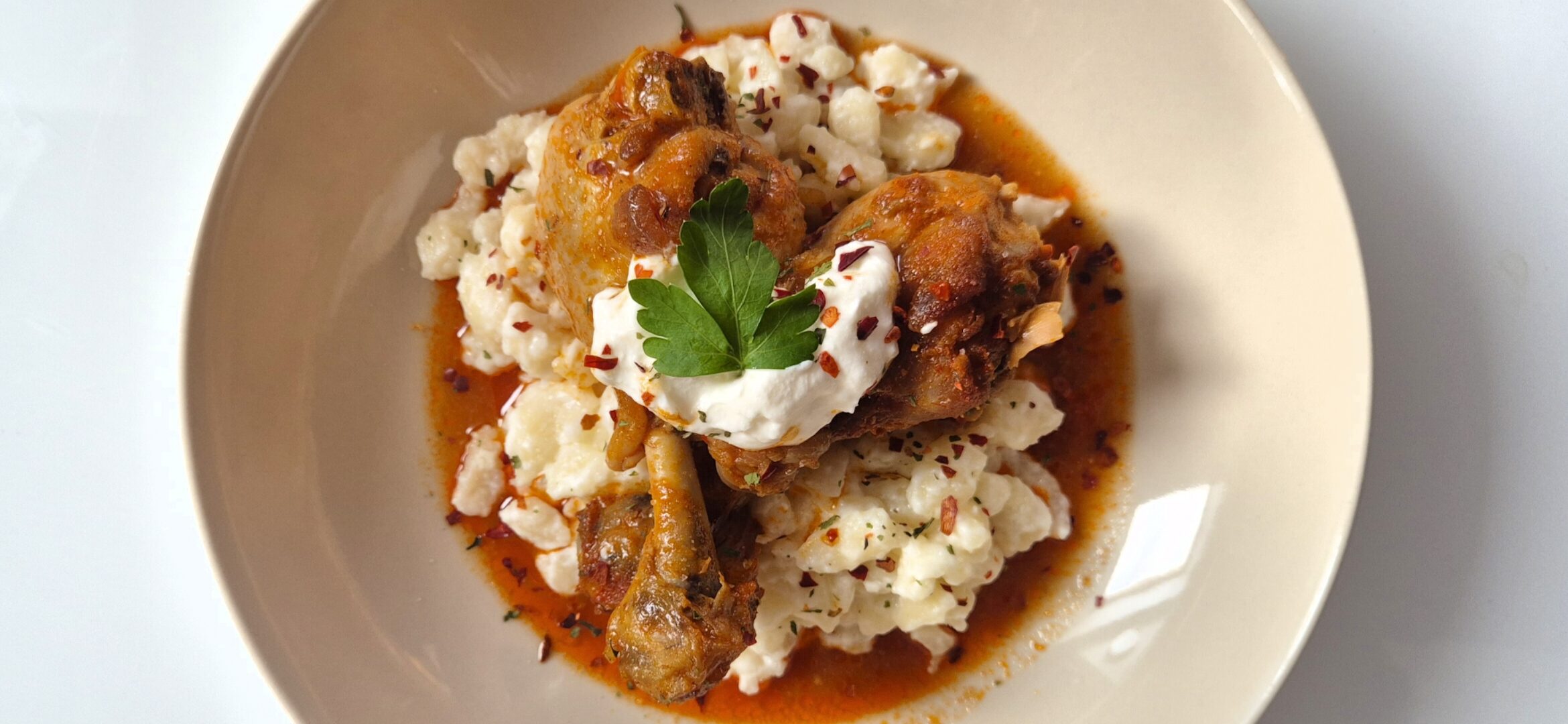 Chicken Paprikash with Bryndza