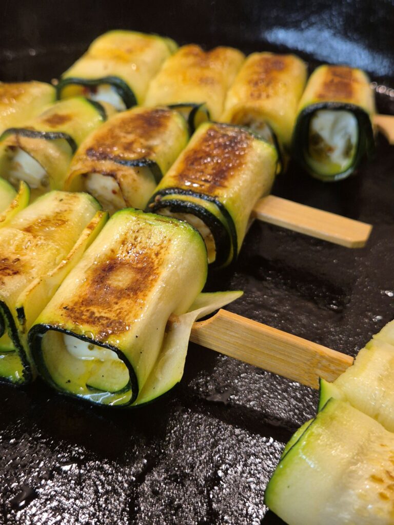 Zucchini Rolls Stuffed with Feta Cheese