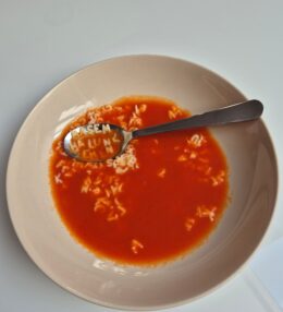 Hungarian Tomato Soup with Alphabet Pasta