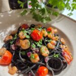 Garnélás fekete spagetti