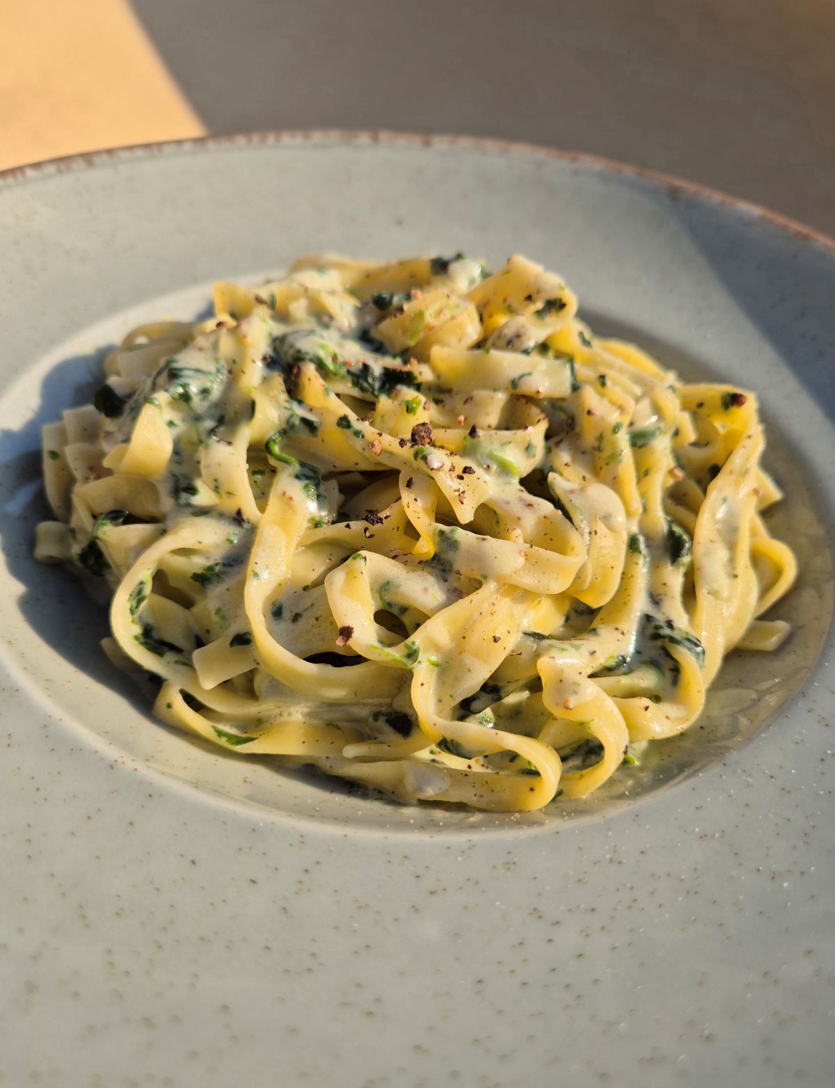 Krémes spenótos tagliatelle