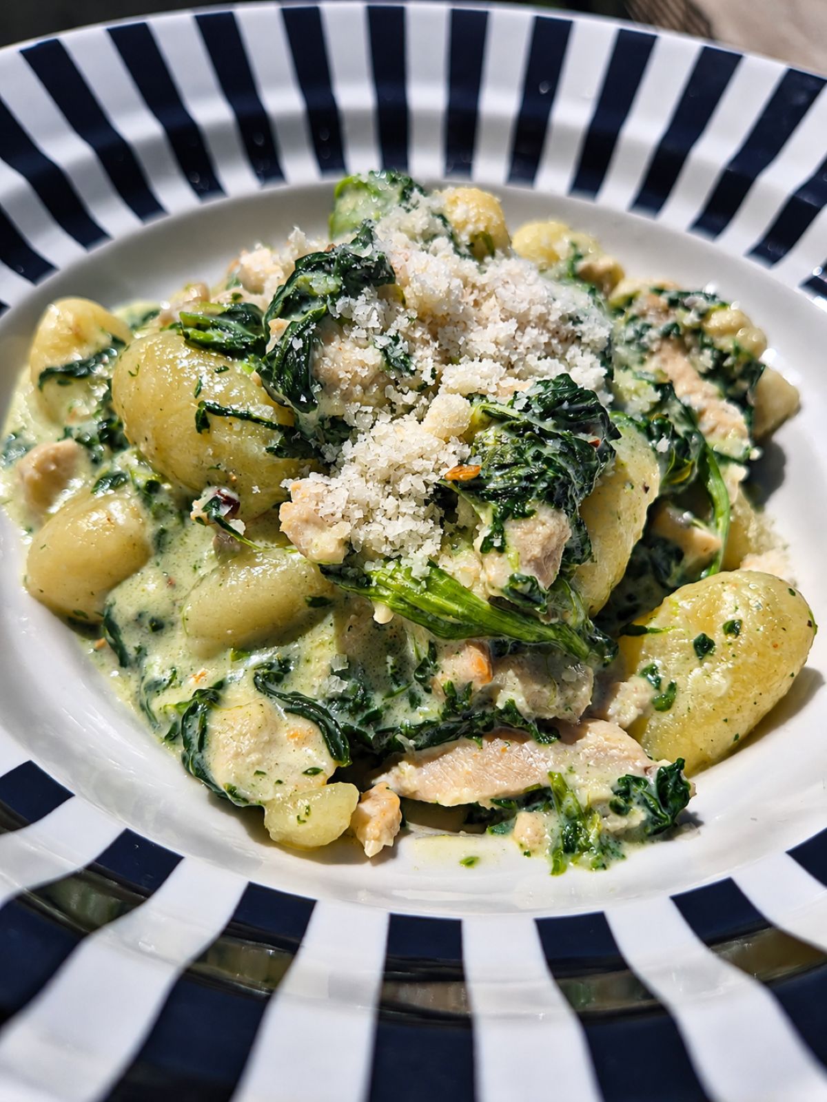 Spenótos tejszínes gnocchi